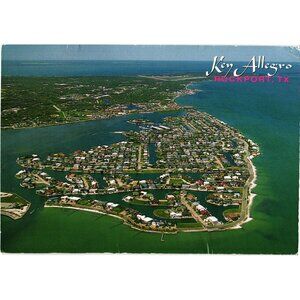 Key Allegro Rockport TX Vintage Postcard Resort Community Aerial View